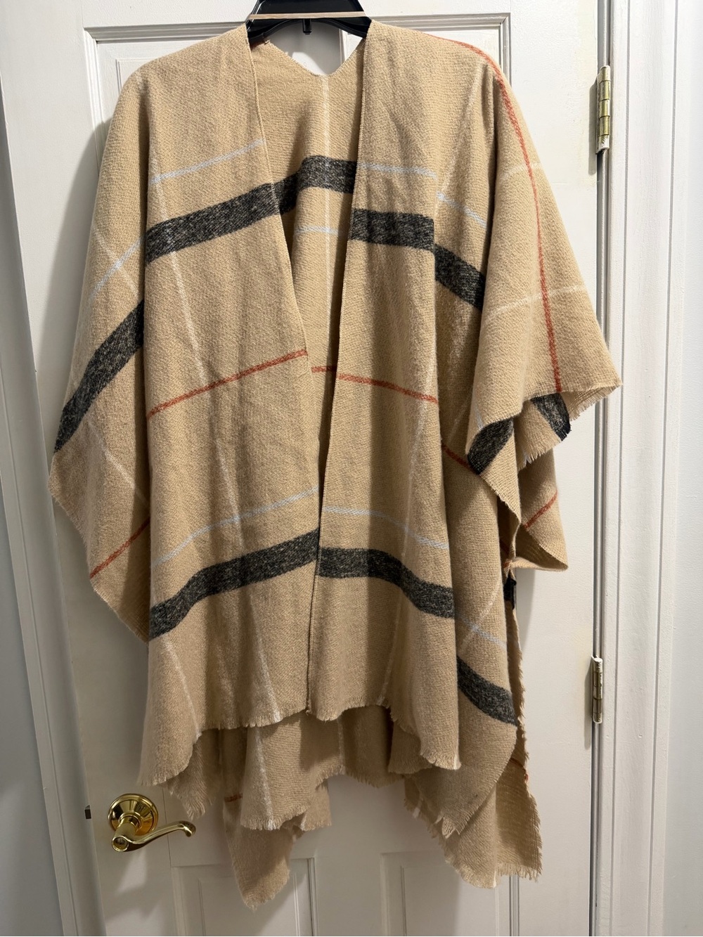 Old Navy Plaid Open Front Poncho Cape